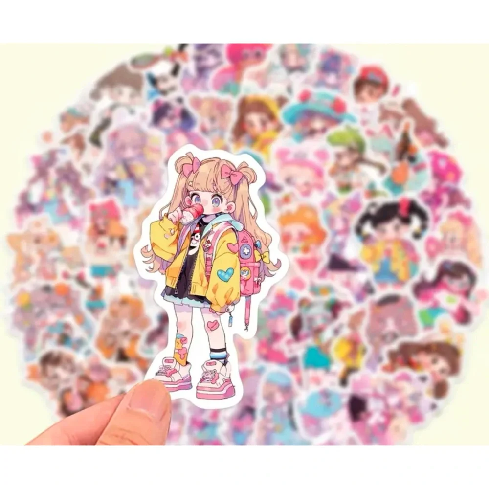 Colorful Cute Anime Girl Sticker Sets